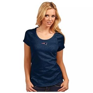 New England Patriots Embroidered Navy Heather Top